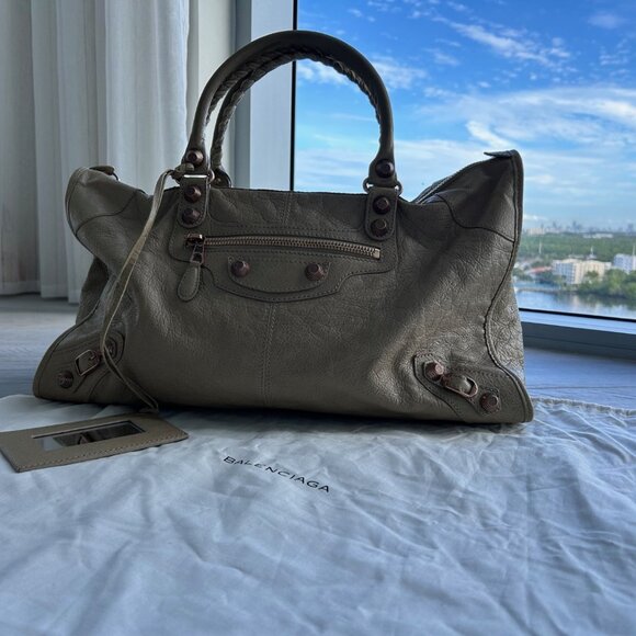BALENCIAGA LE CITY LARGE BEIGE HANDBAG - Picture 10 of 13